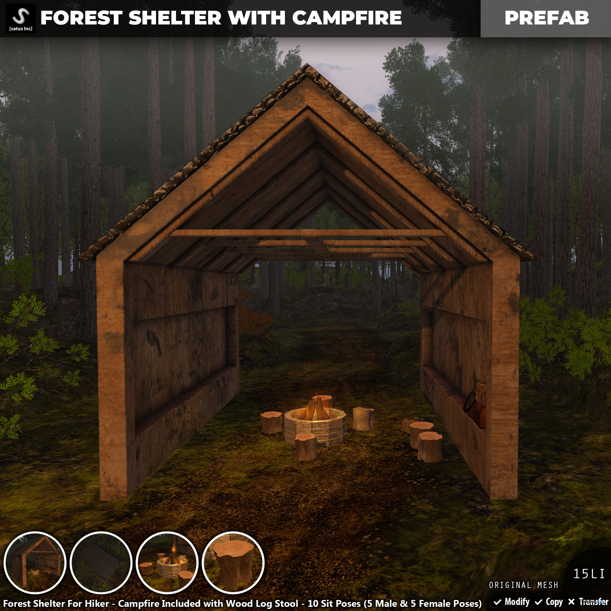 New Release: Forest Shelter With Campfire by [satus Inc] - Teleport Hub - teleporthub.com