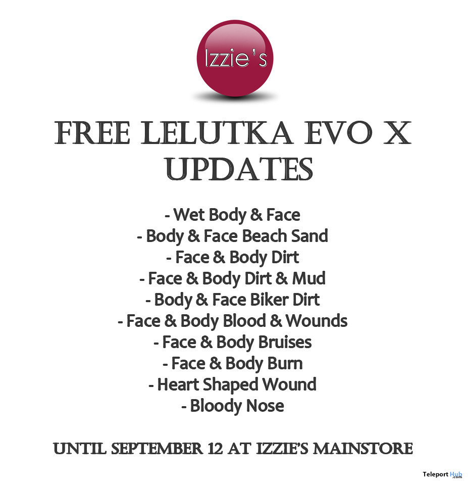 Free LeLutka Evo X Updates September 2021 Gift by Izzie’s - Teleport Hub - teleporthub.com