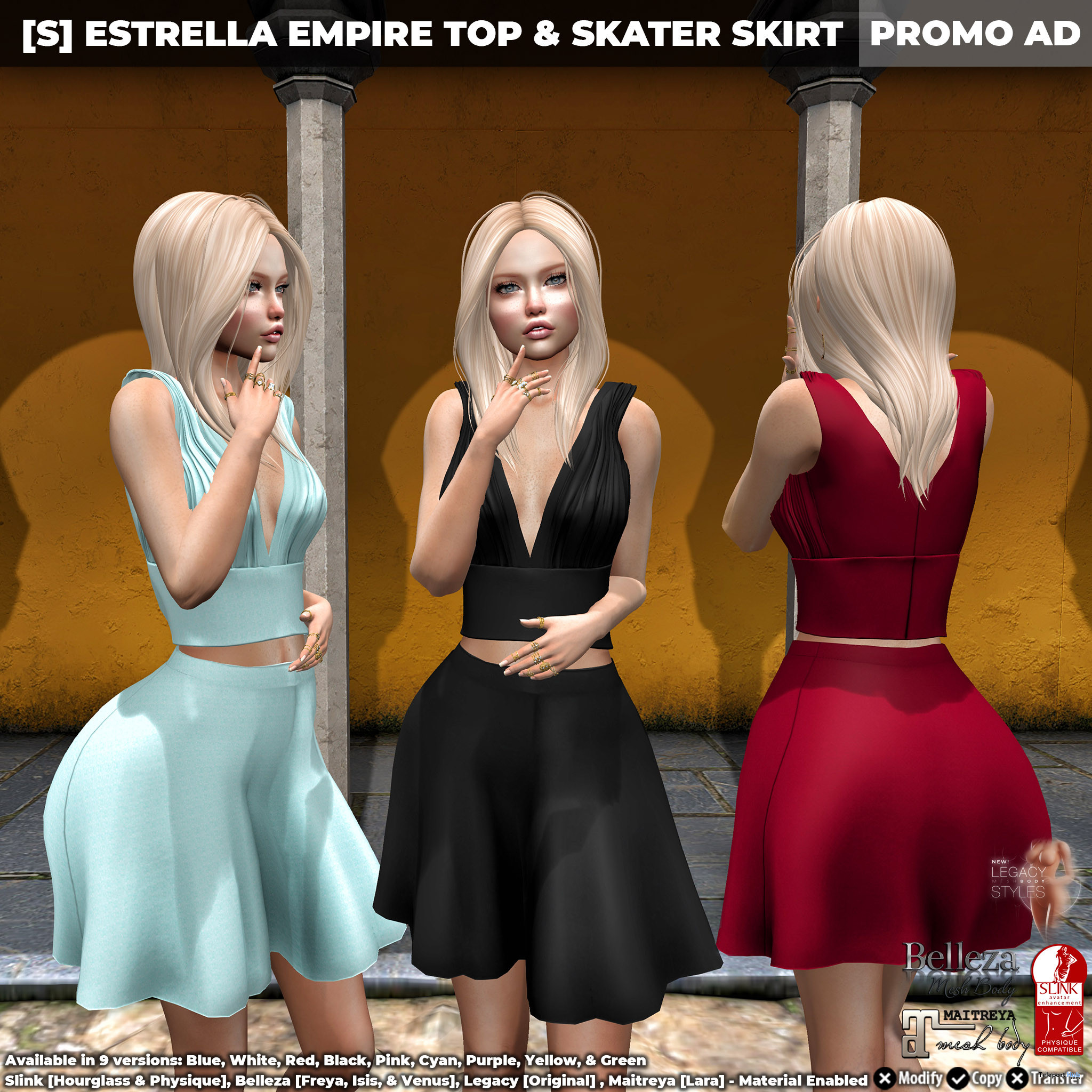 New Release: [S] Estrella Empire Top & Skater Skirt by [satus Inc]- Teleport Hub - teleporthub.com