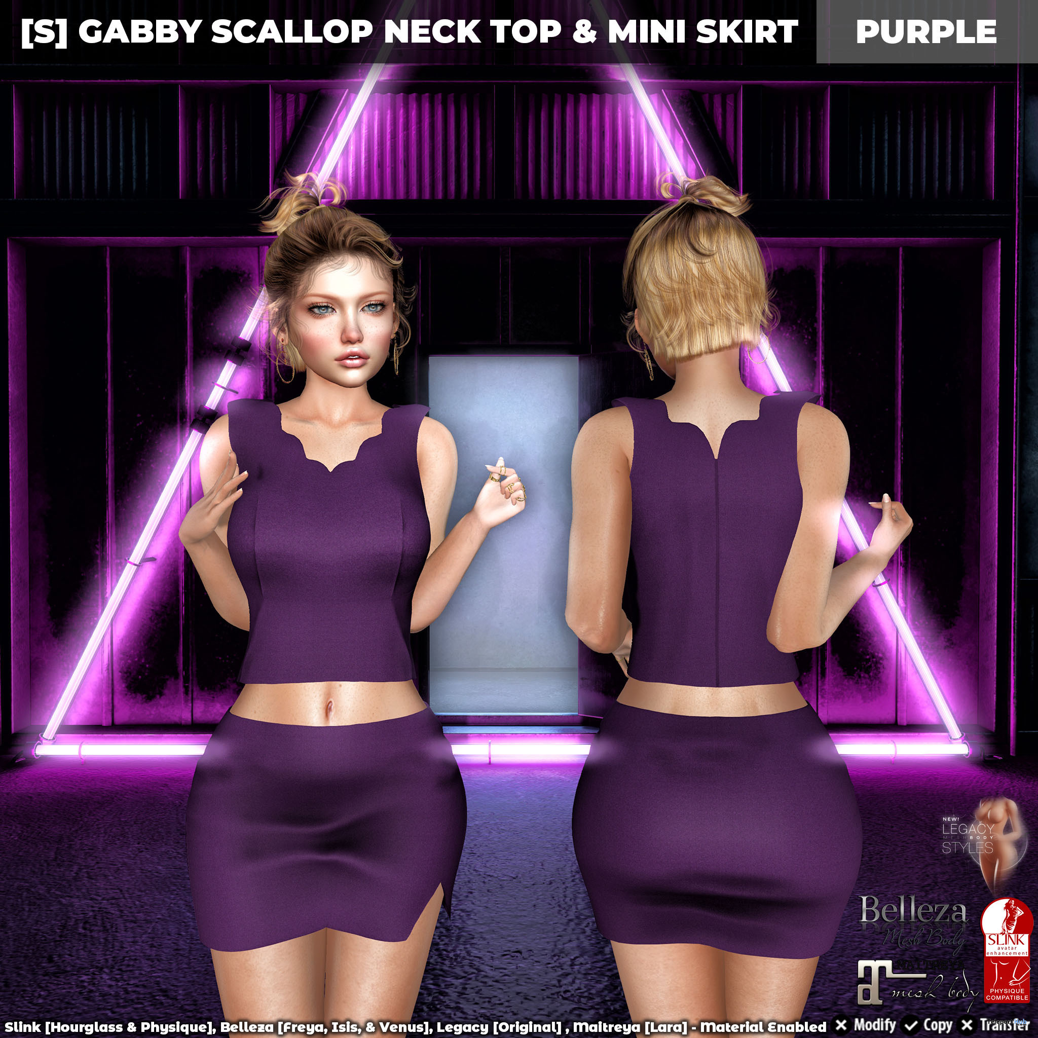 New Release: [S] Gabby Scallop Neck Top & Mini Skirt by [satus Inc] - Teleport Hub - teleporthub.com