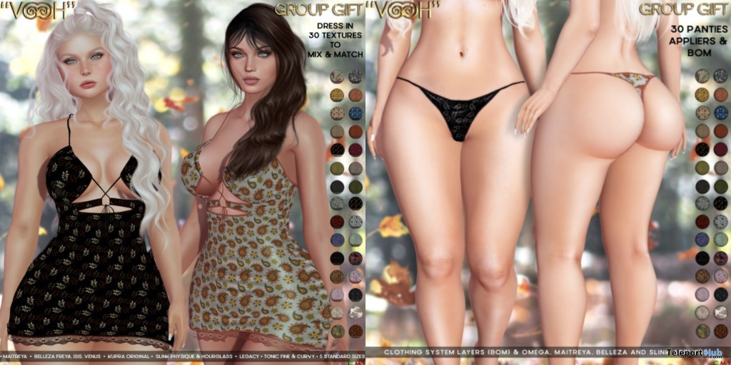 Autumn Dress & Panties Fatpack September 2021 Group Gift by VOOH Designs - Teleport Hub - teleporthub.com