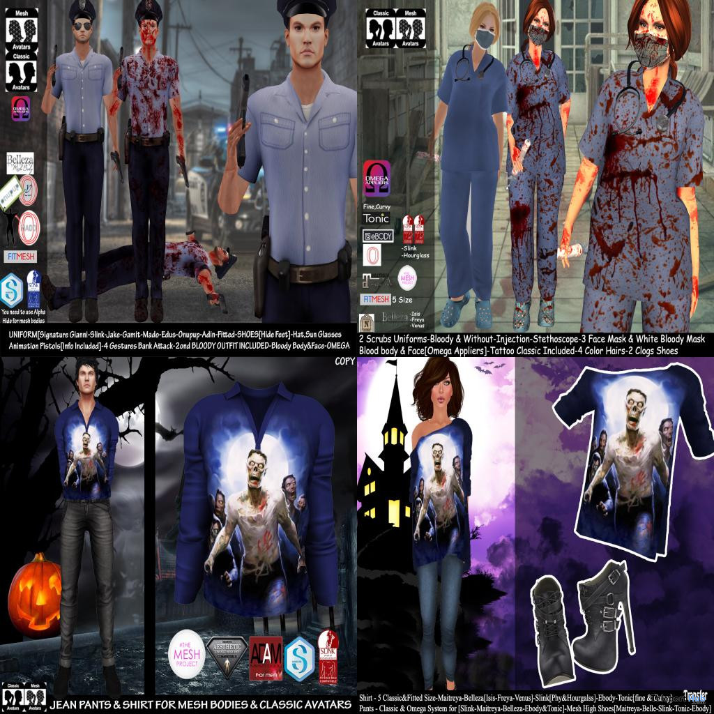 Several Halloween Outfits October 2021 Group Gift by Nirvana Fashion - Teleport Hub - teleporthub.com