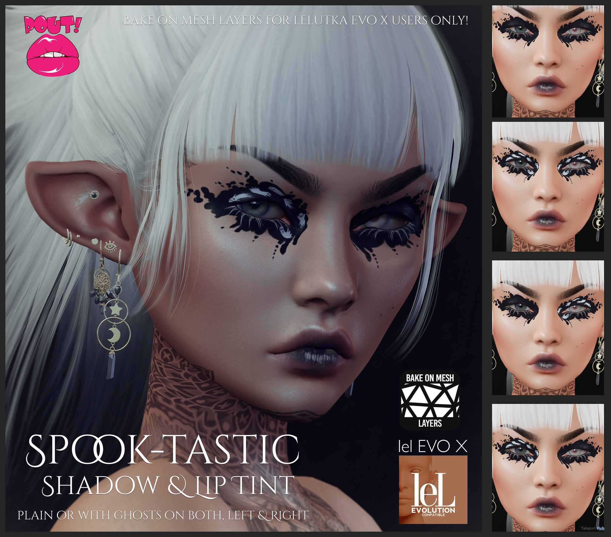 Spook-tastic Shadow & Lips October 2021 Group Gift by POUT! - Teleport Hub - teleporthub.com