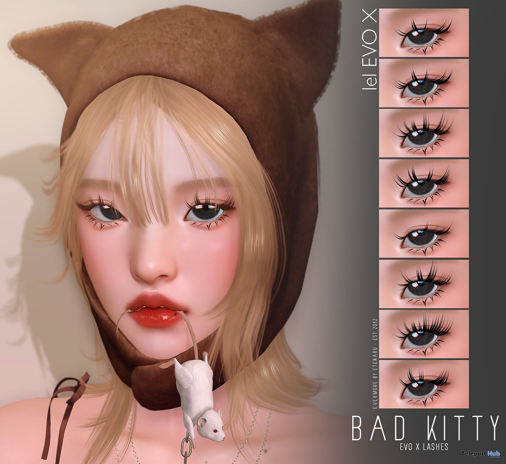 Bad Kitty Lashes For Lelutka EvoX October 2021 Group Gift by EVERMORE - Teleport Hub - teleporthub.com