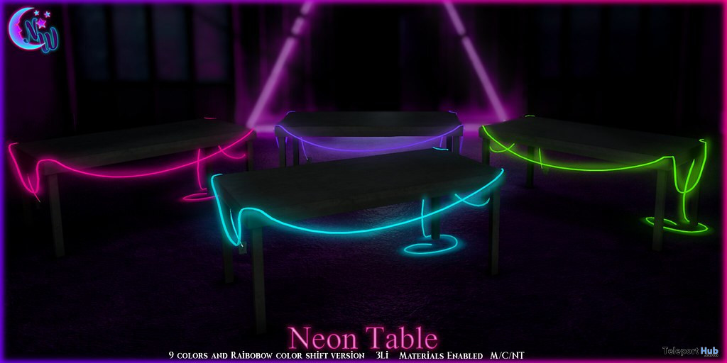 Neon Table November 2021 Group Gift by NeverWish - Teleport Hub - teleporthub.com