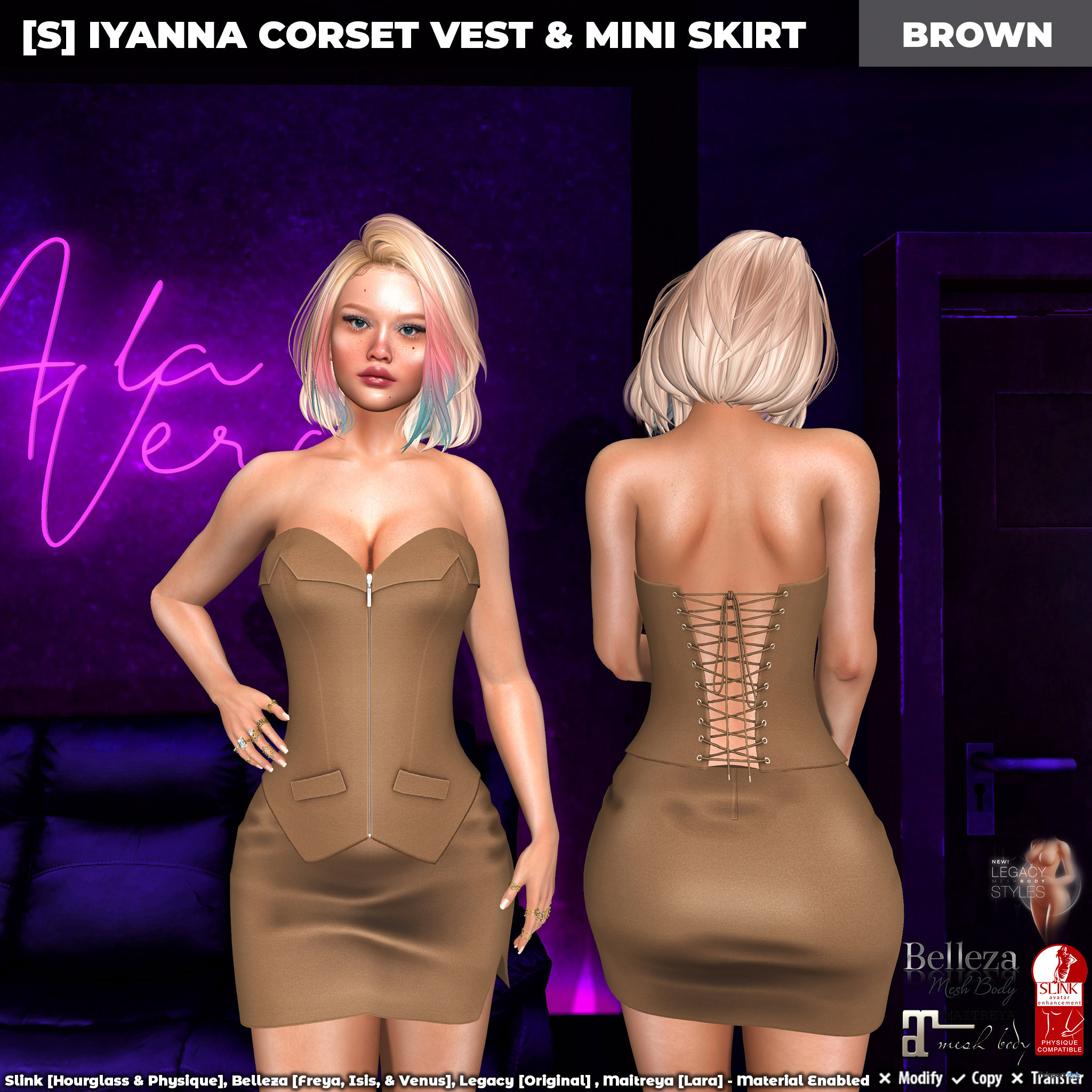 New Release: [S] Iyanna Corset Vest & Mini Skirt by [satus Inc] - Teleport Hub - teleporthub.com