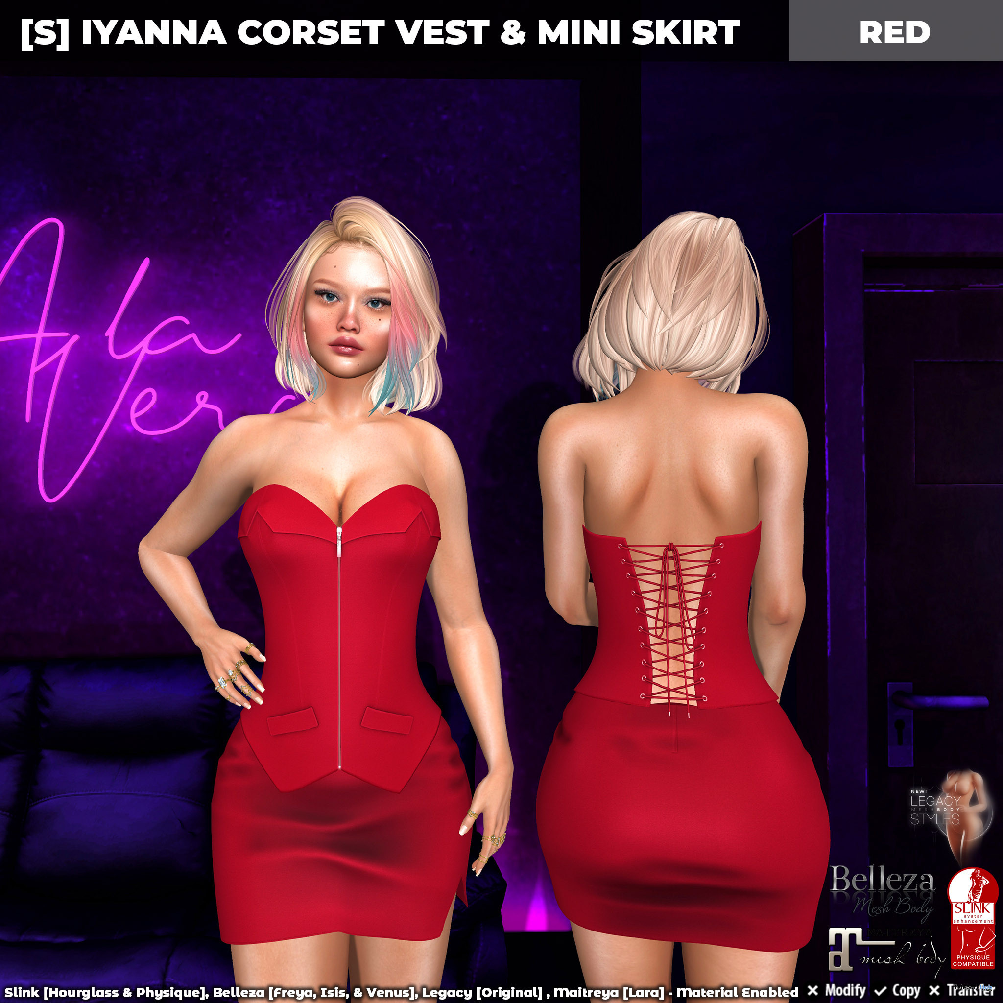 New Release: [S] Iyanna Corset Vest & Mini Skirt by [satus Inc] - Teleport Hub - teleporthub.com