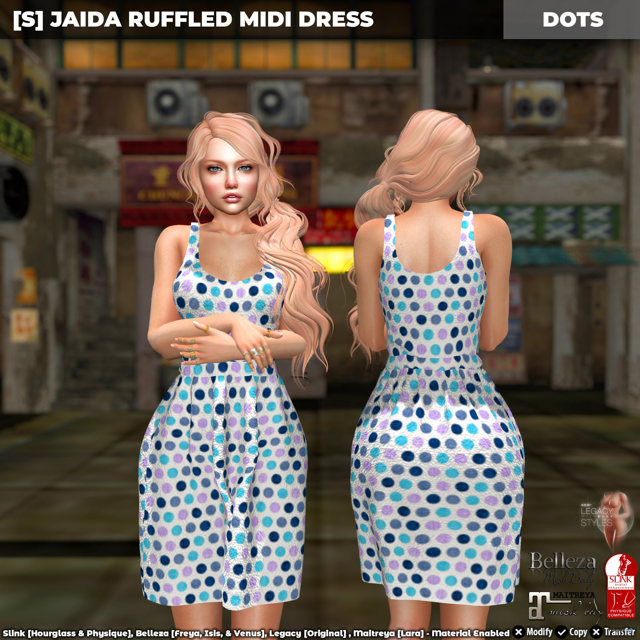 New Release: [S] Jaida Ruffled Midi Dress by [satus Inc] - Teleport Hub - teleporthub.com