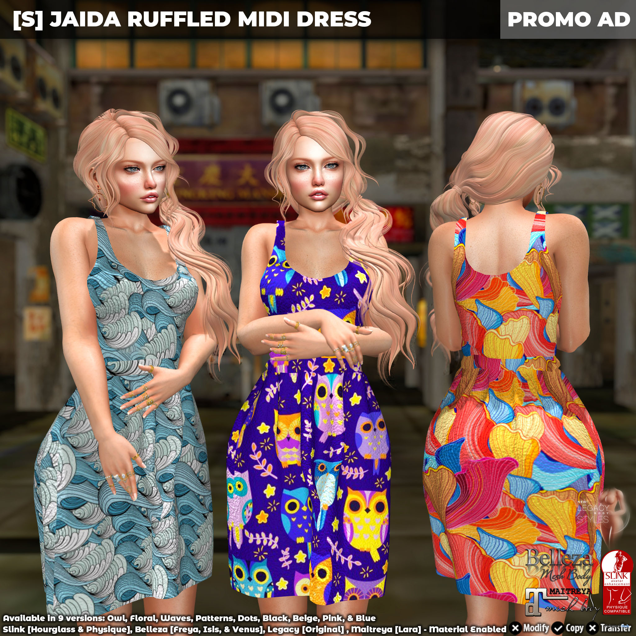New Release: [S] Jaida Ruffled Midi Dress by [satus Inc] - Teleport Hub - teleporthub.com