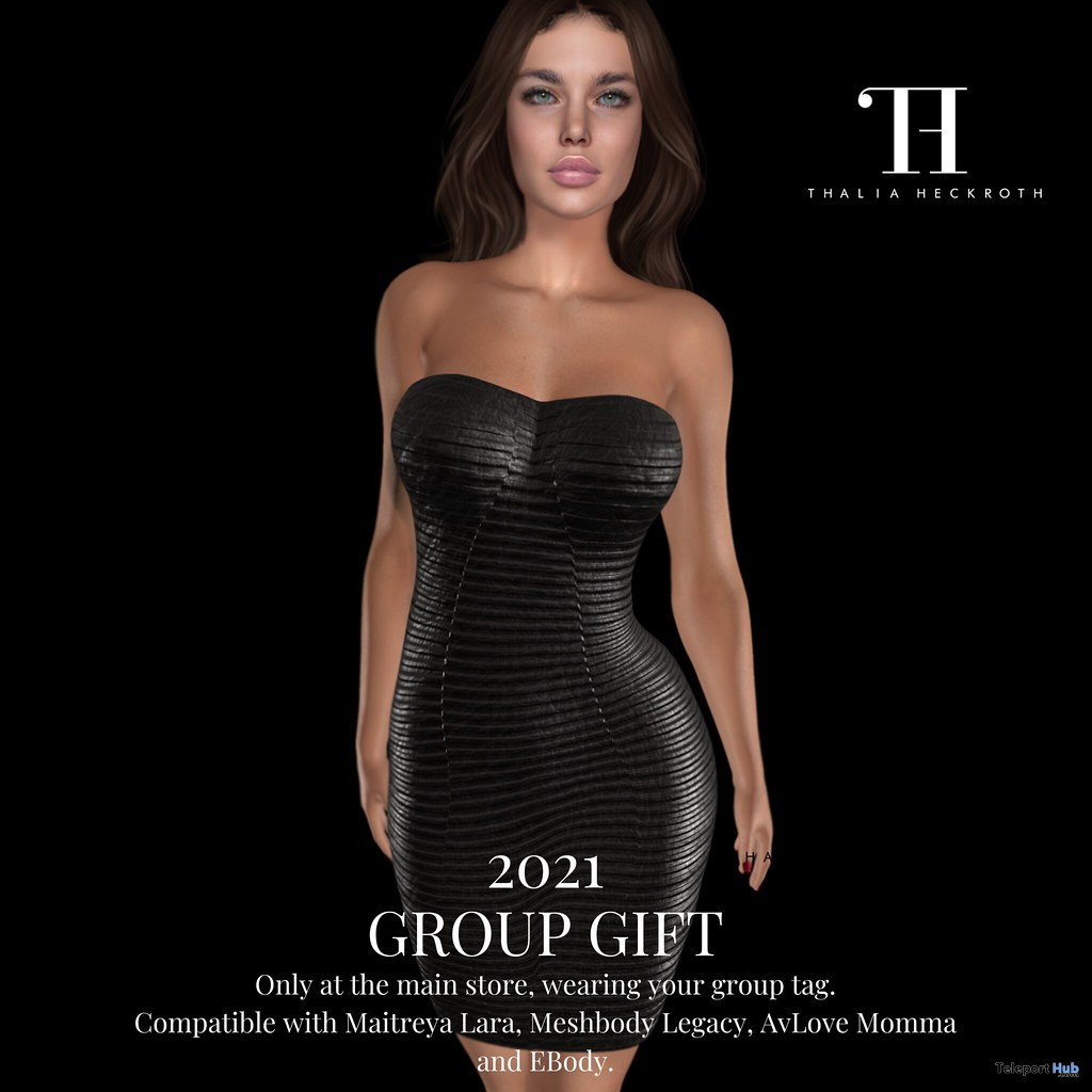 Strapless Bodycon Dress Black November 2021 Group Gift by Thalia Heckroth - Teleport Hub - teleporthub.com