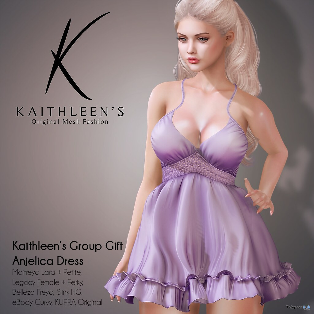 Anjelica Dress November 2021 Group Gift by Kaithleen’s - Teleport Hub - teleporthub.com