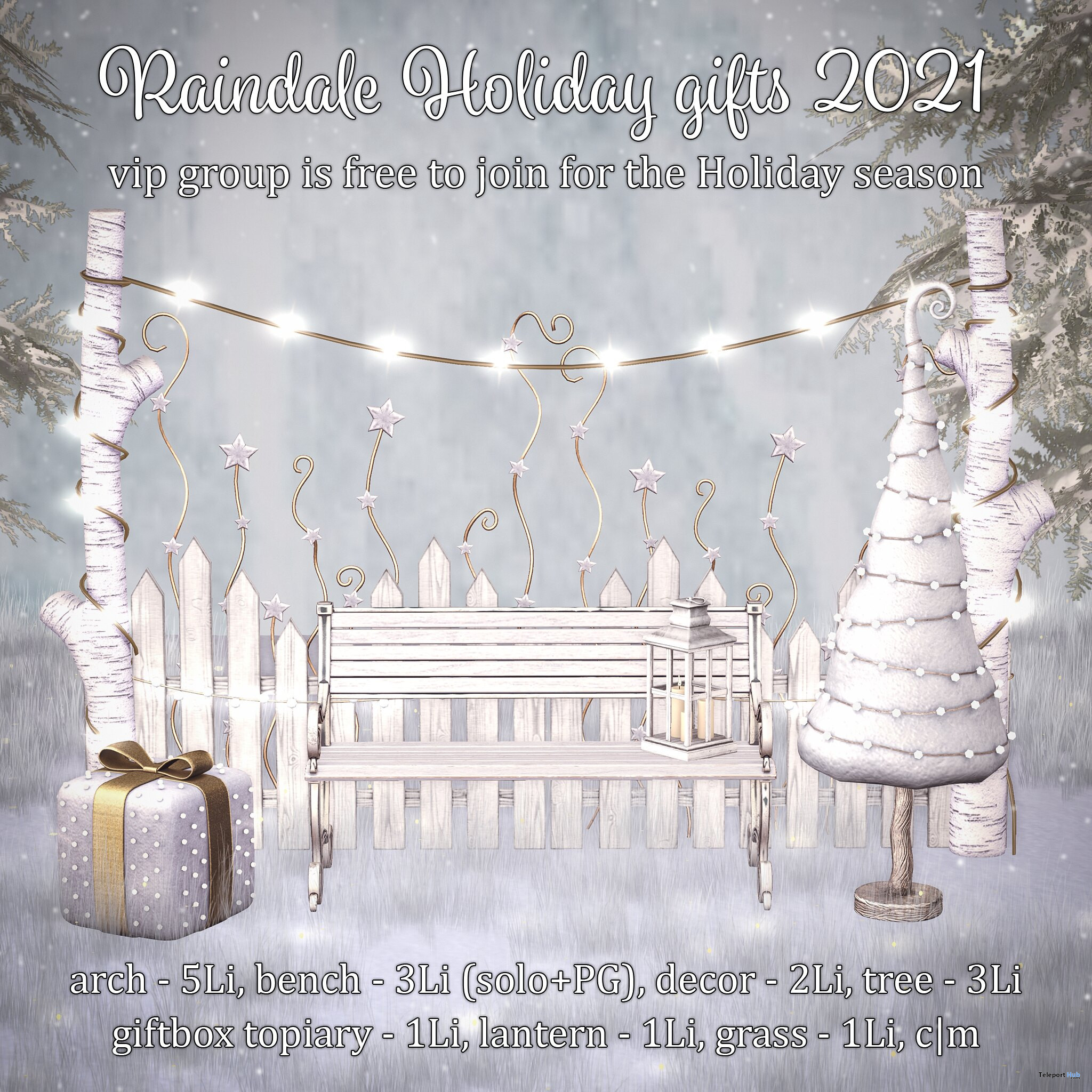 Holiday Decor Set December 2021 Group Gift by Raindale - Teleport Hub - teleporthub.com