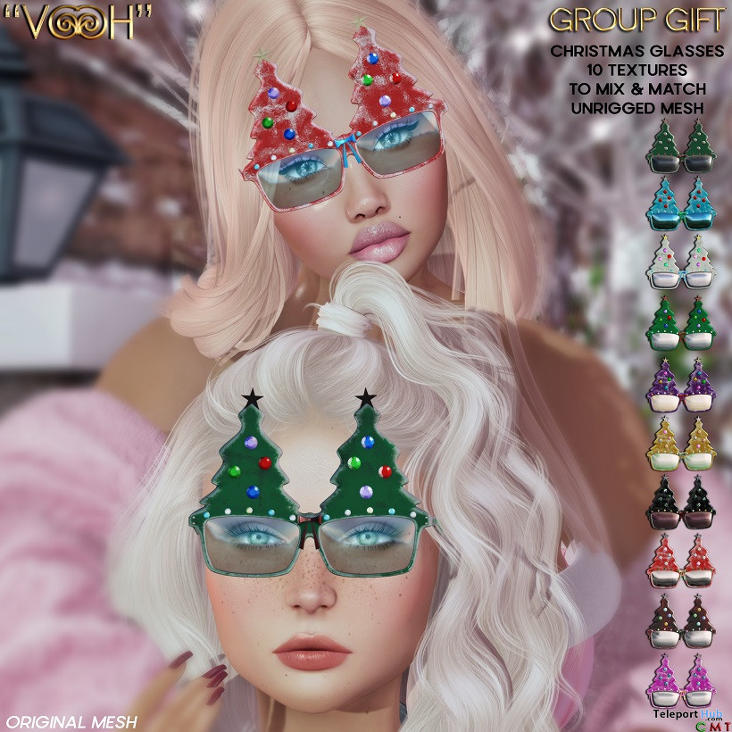 Christmas Glasses December 2021 Group Gift by VOOH Designs - Teleport Hub - teleporthub.com