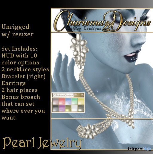 Pearl Jewelry Set January 2022 Group Gift by Charisma's Designs - Teleport Hub - teleporthub.com
