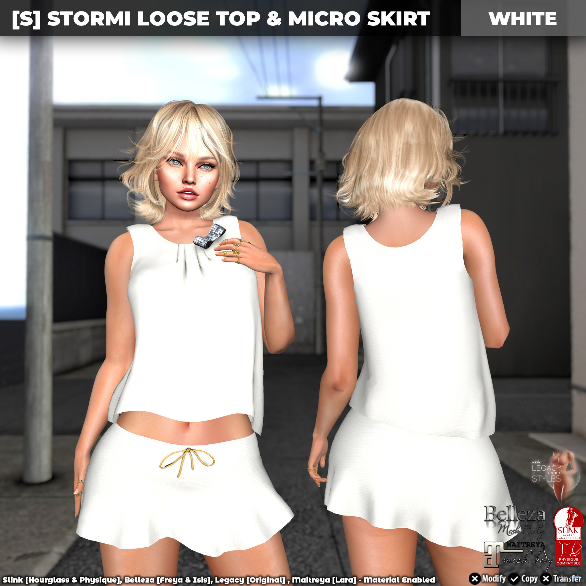 New Release: [S] Stormi Loose Top & Micro Skirt by [satus Inc] - Teleport Hub - teleporthub.com