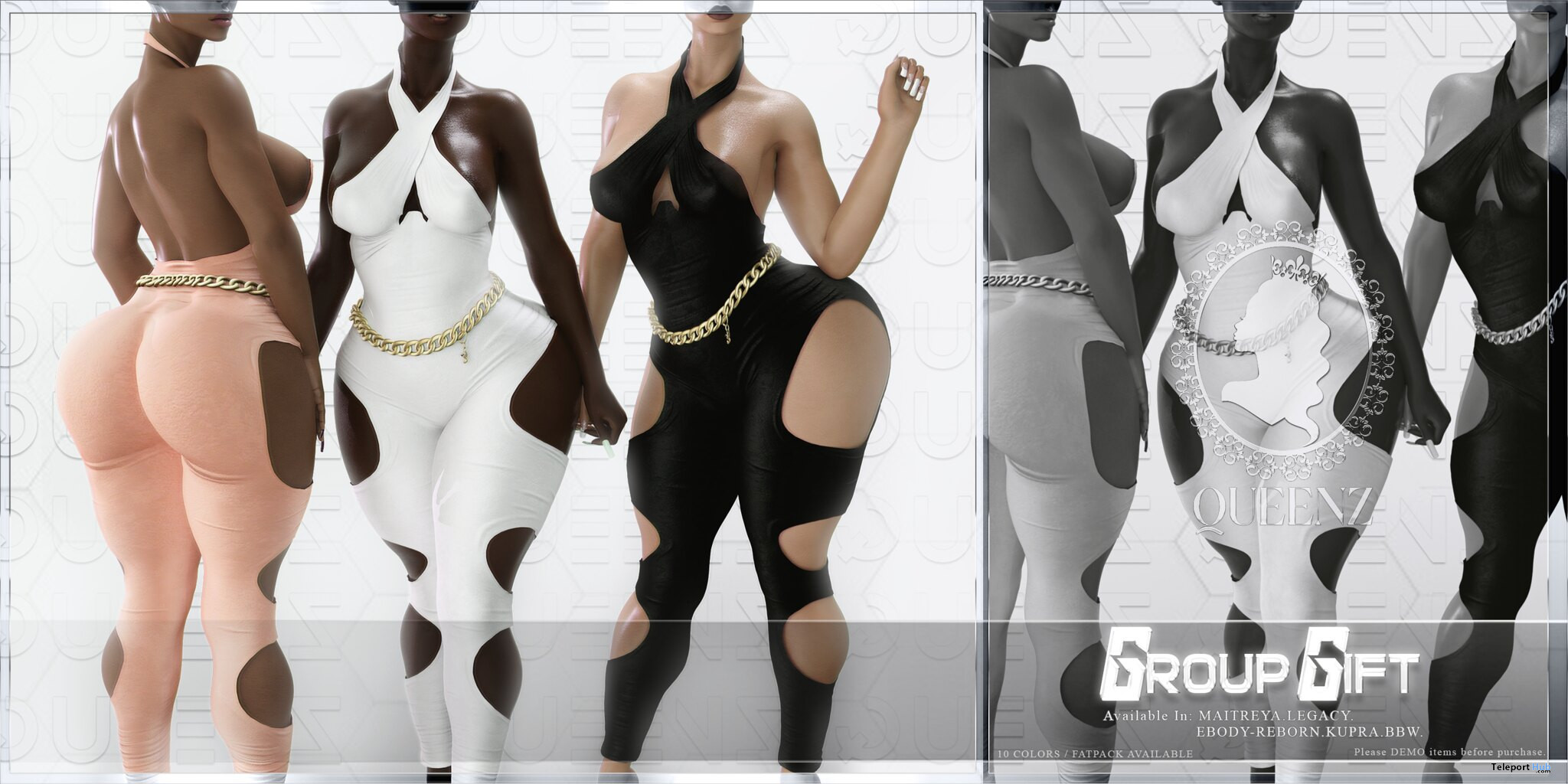 Bodysuit & Waist Chain February 2022 Group Gift by QUEENZ - Teleport Hub - teleporthub.com
