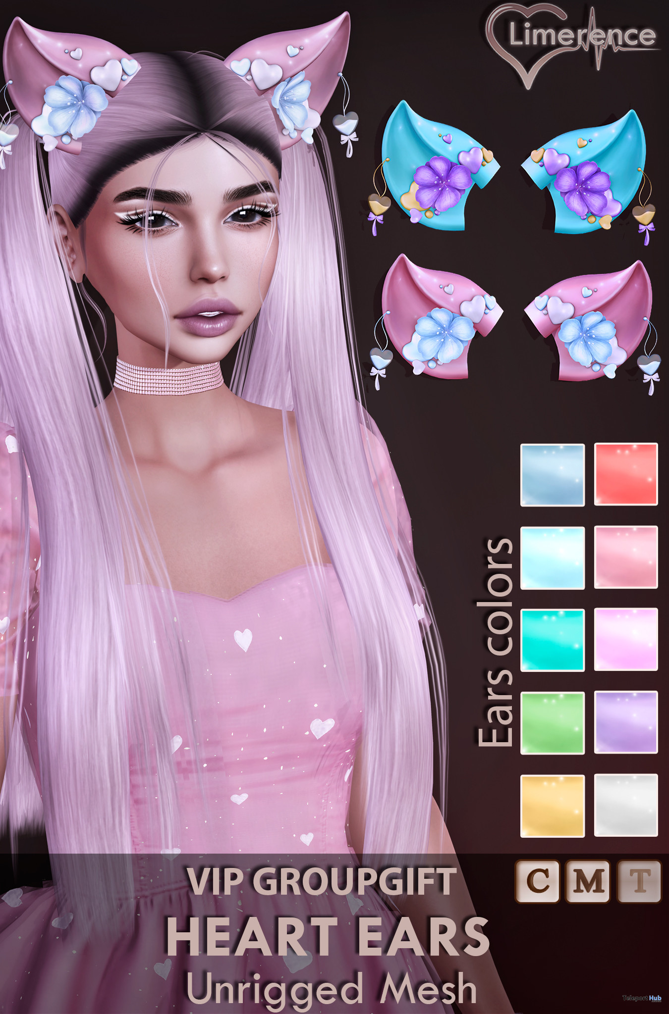 Heart Ears Fatpack February 2022 VIP Group Gift by Limerence - Teleport Hub - teleporthub.com