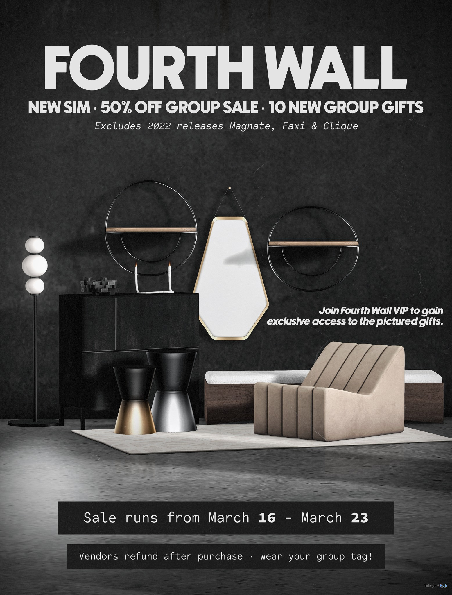 Several Furniture & Decor March 2022 Group Gifts by Fourth Wall - Teleport Hub - teleporthub.com