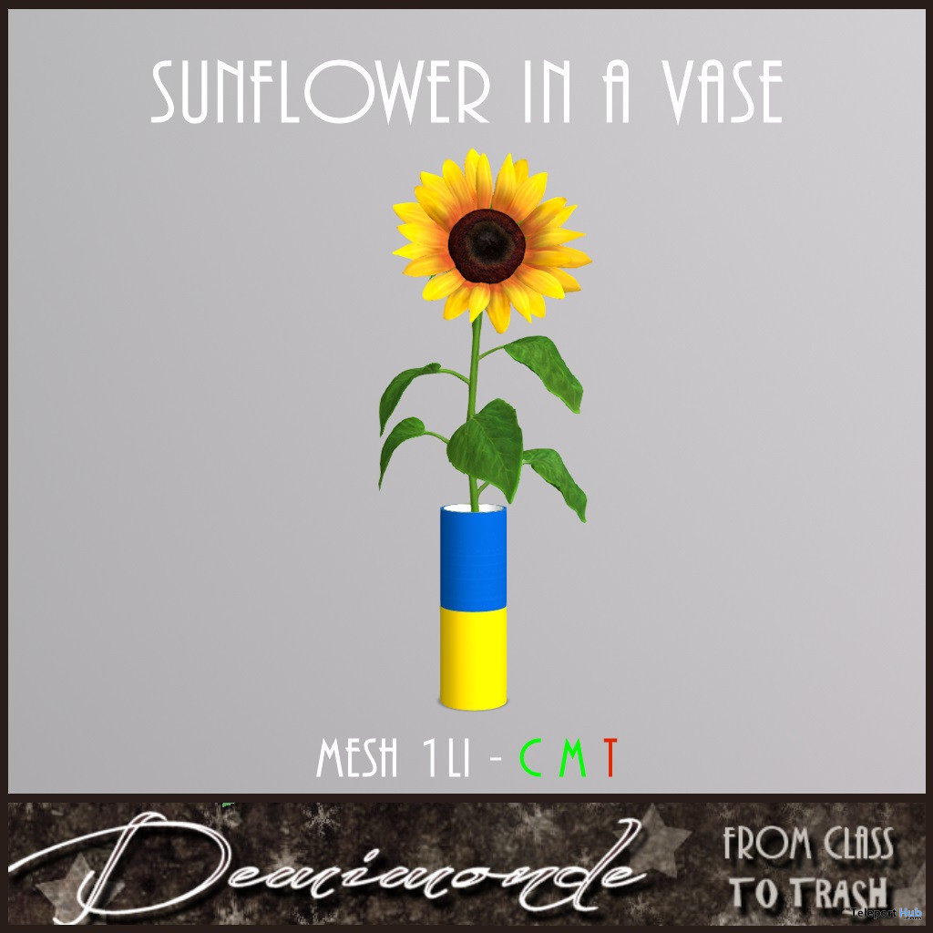 Stand With Ukraine Sunflower In A Vase March 2022 Group Gift by Demimonde - Teleport Hub - teleporthub.com