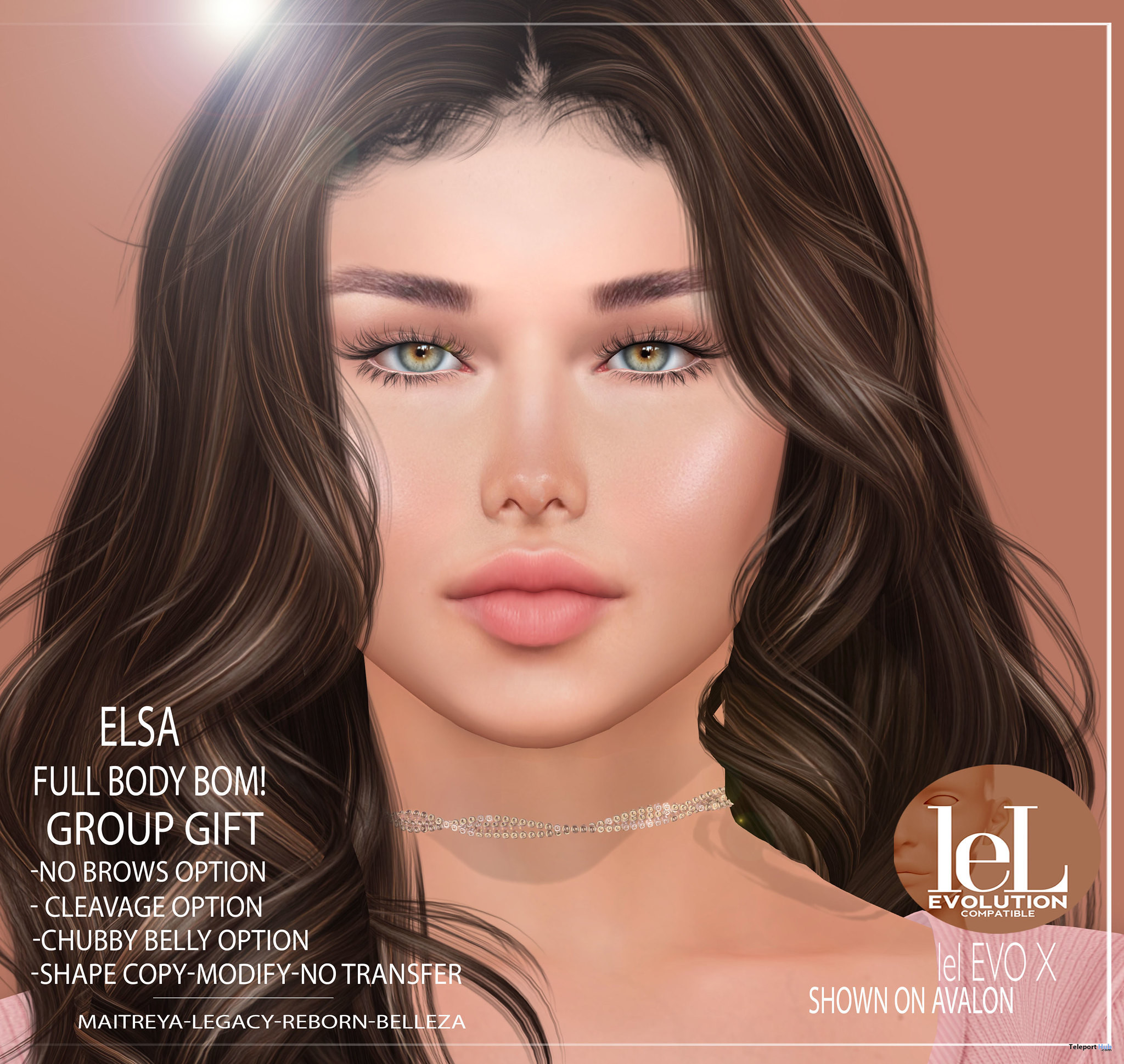 Elsa Full Body BOM Skin April 2022 Group Gift by WOW Skins - Teleport Hub - teleporthub.com