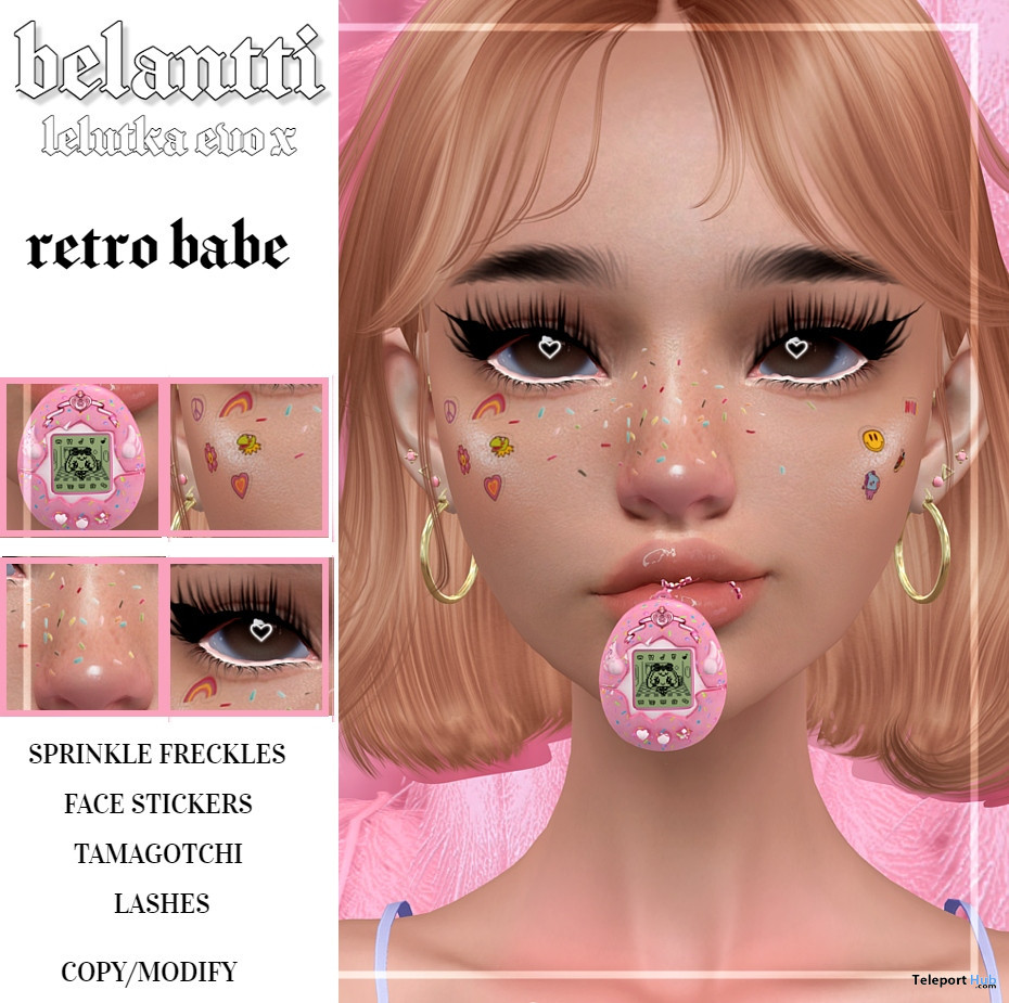 Retro Babe Makeup BOM For Lelutka EvoX May 2022 Group Gift by belantti - Teleport Hub - teleporthub.com
