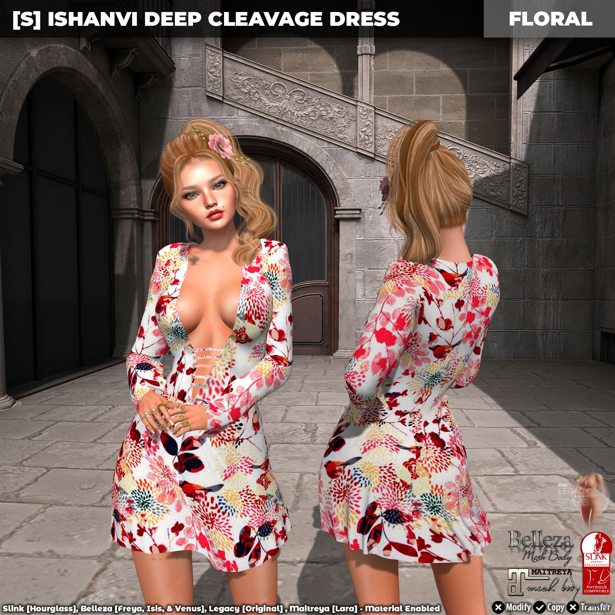 New Release: [S] Ishanvi Deep Cleavage Dress by [satus Inc] - Teleport Hub - teleporthub.com