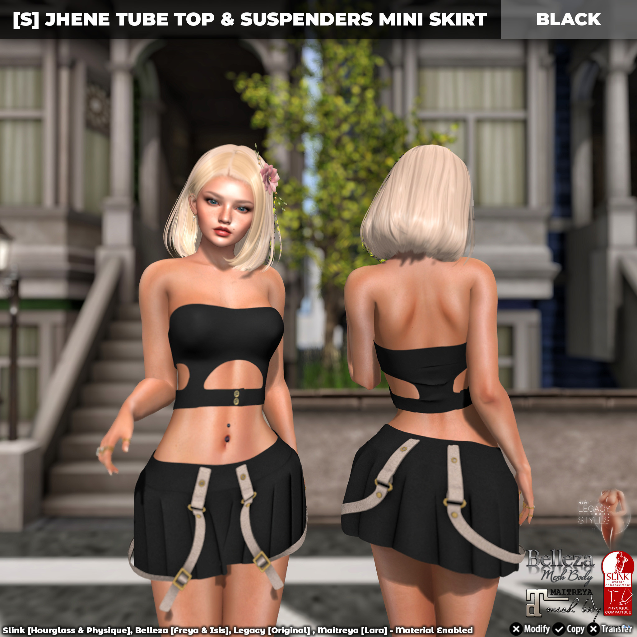 New Release: [S] Jhene Tube Top & Suspenders Mini Skirt by [satus Inc] - Teleport Hub - teleporthub.com