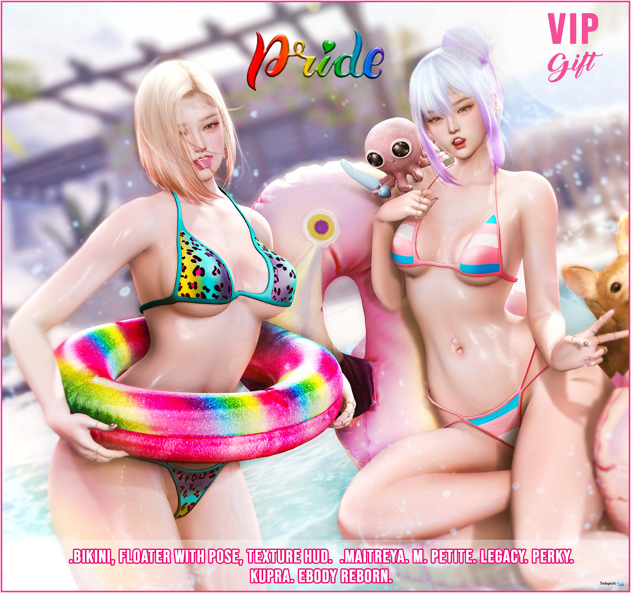 Pride Bikini & Floater June 2022 Group Gift by Luas - Teleport Hub - teleporthub.com