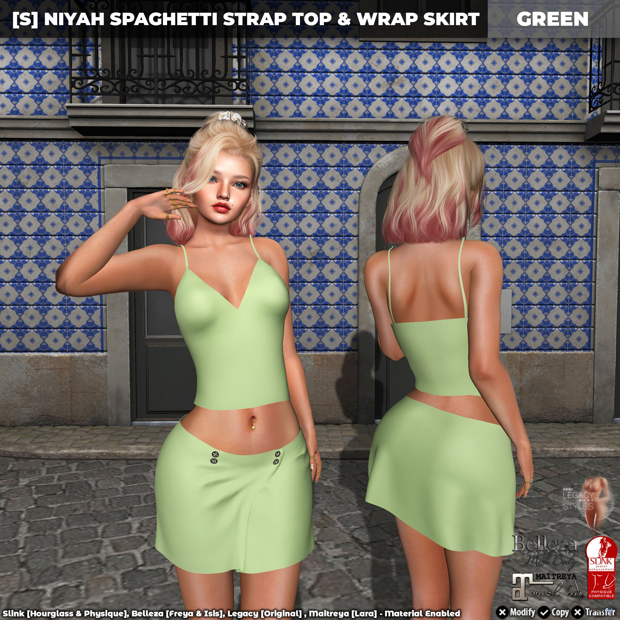 New Release: [S] Niyah Spaghetti Strap Top & Wrap Skirt by [satus Inc] - Teleport Hub - teleporthub.com