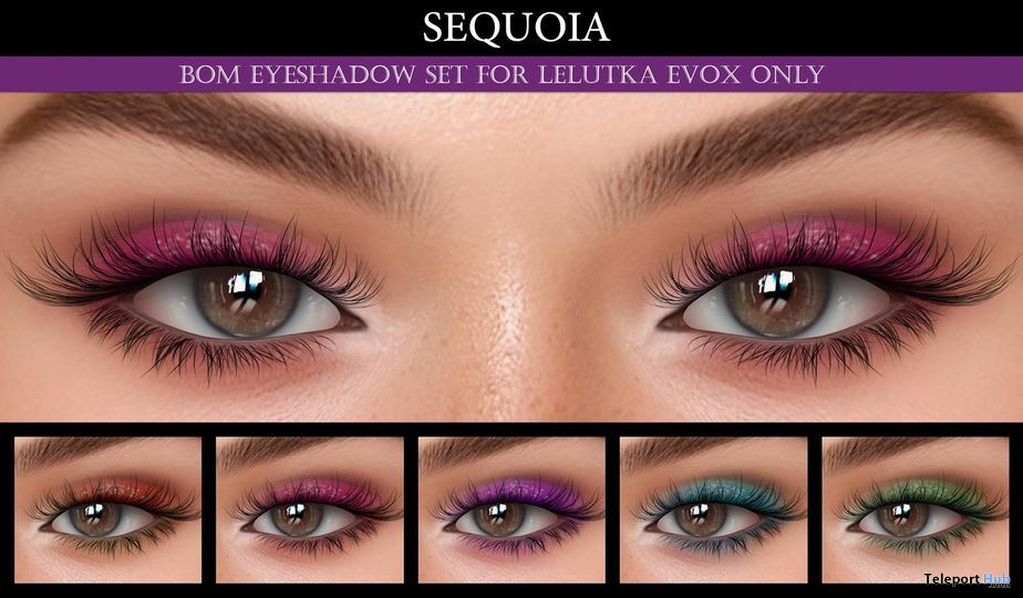 Eyeshadows BOM Makeup For Lelutka EvoX June 2022 Group Gift by Sequoia - Teleport Hub - teleporthub.com