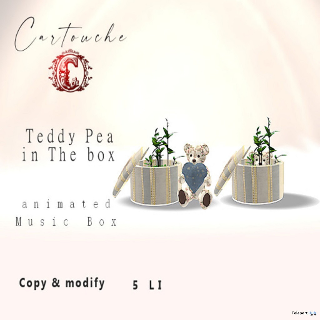 Teddy Pea In The Box July 2022 Group Gift by Cartouche! - Teleport Hub - teleporthub.com