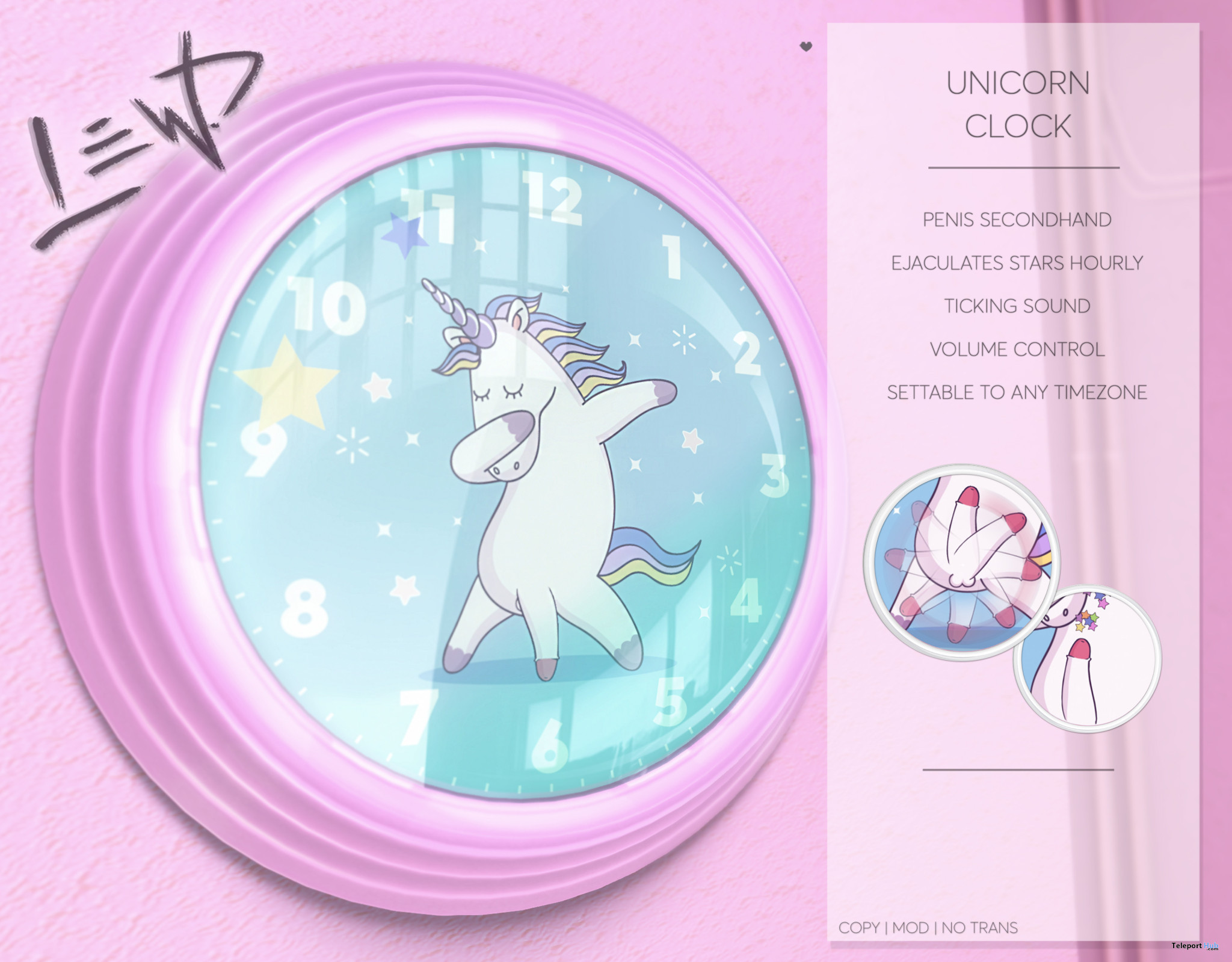 Unicorn Clock August 2022 Group Gift by LEWD - Teleport Hub - teleporthub.com