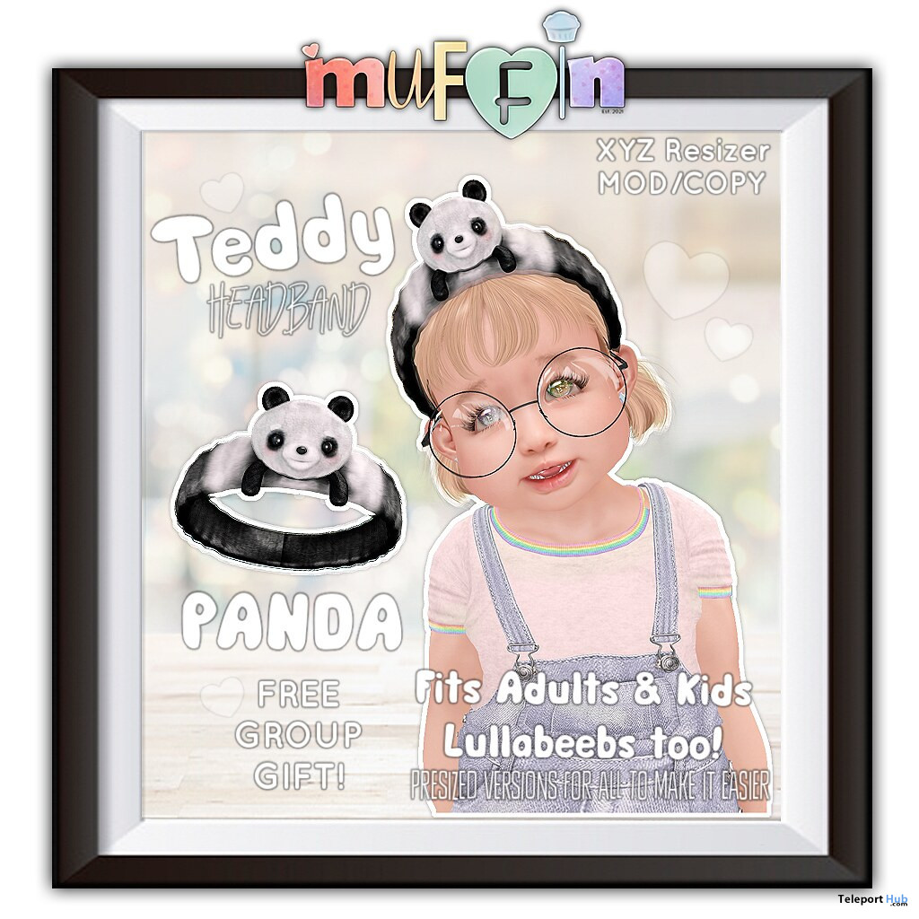 Panda Teddy Headband August 2022 Group Gift by muffin - Teleport Hub - teleporthub.com