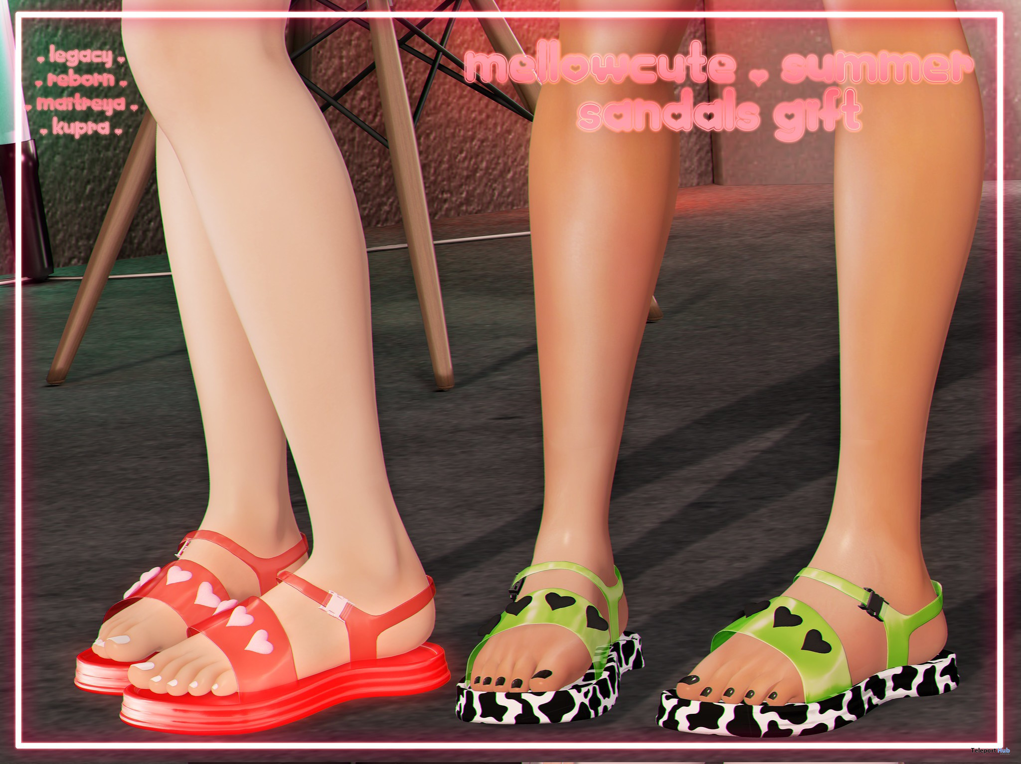Summer Sandals August 2022 Group Gift by mellowcute - Teleport Hub - teleporthub.com