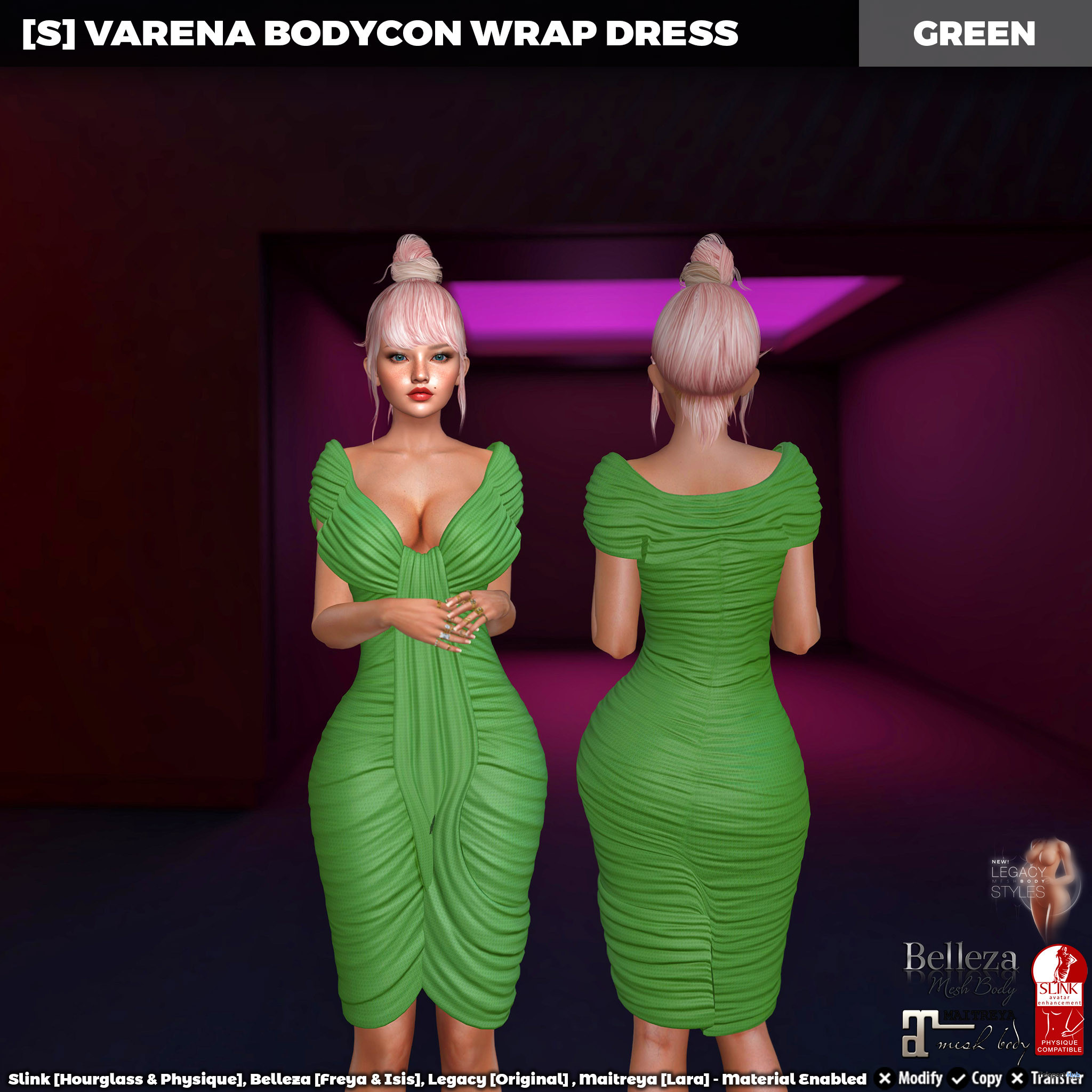 New Release: [S] Varena Bodycon Wrap Dress by [satus Inc] - Teleport Hub - teleporthub.com