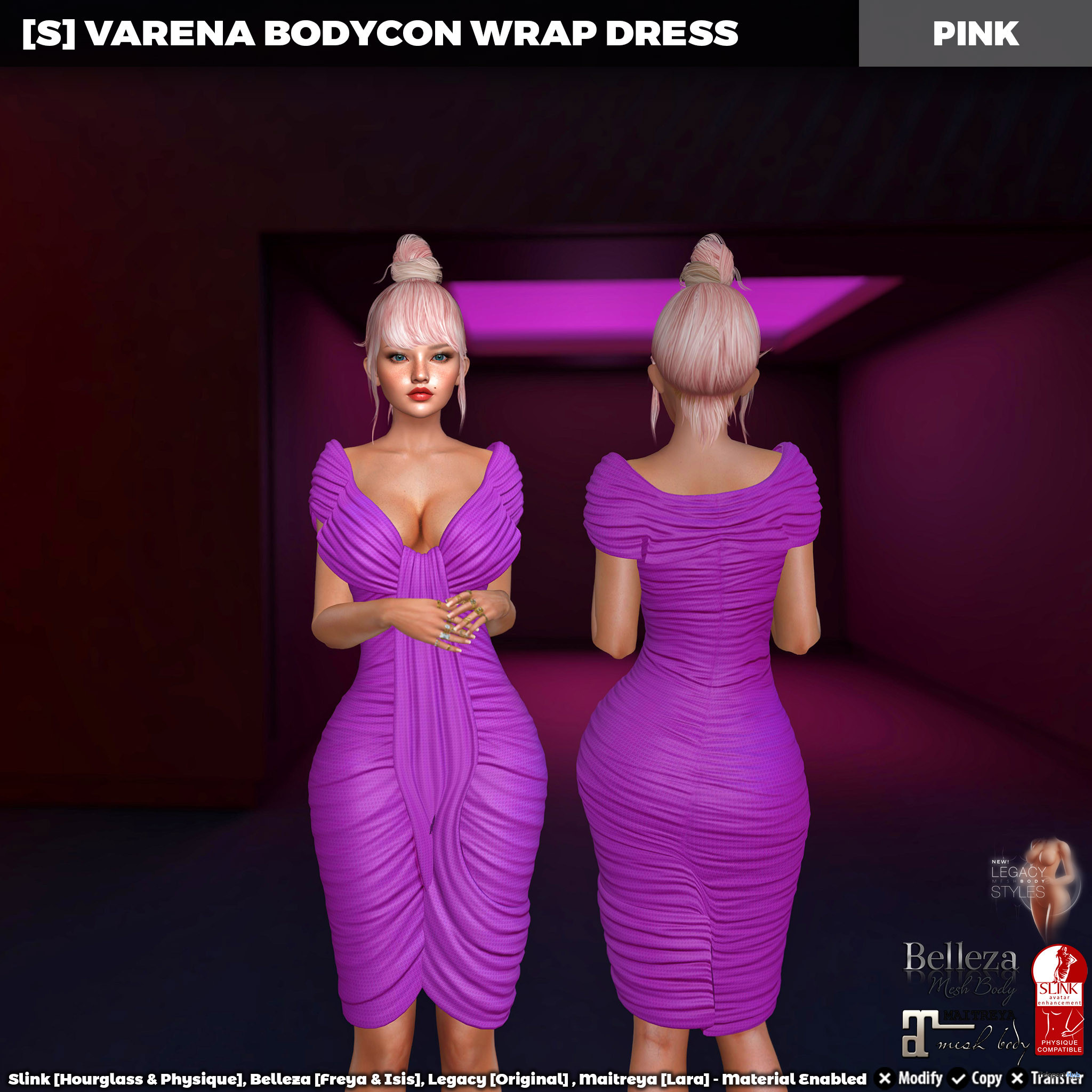 New Release: [S] Varena Bodycon Wrap Dress by [satus Inc] - Teleport Hub - teleporthub.com