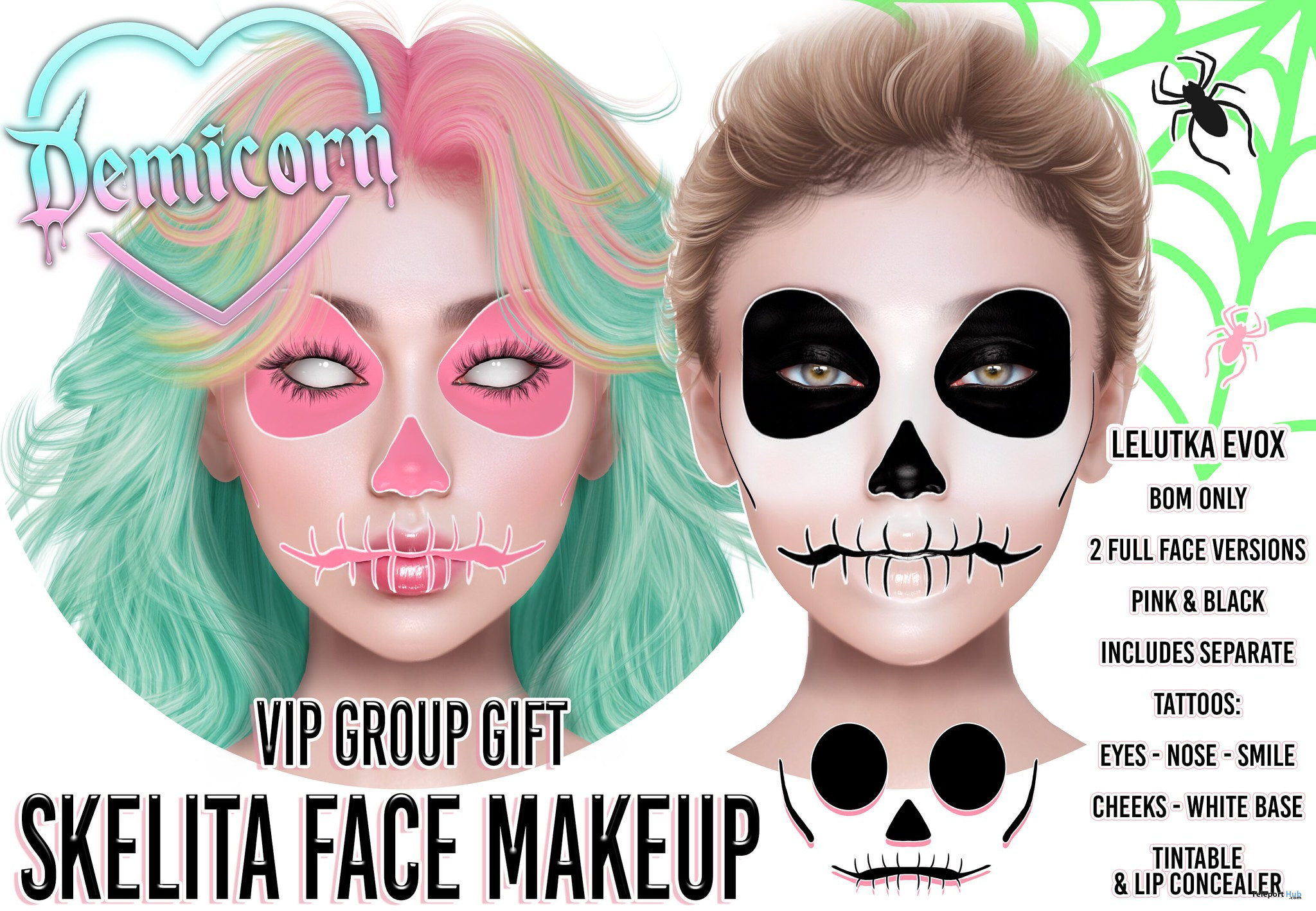 Skelita Face Makeup September 2022 Group Gift by DEMICORN - Teleport Hub - teleporthub.com