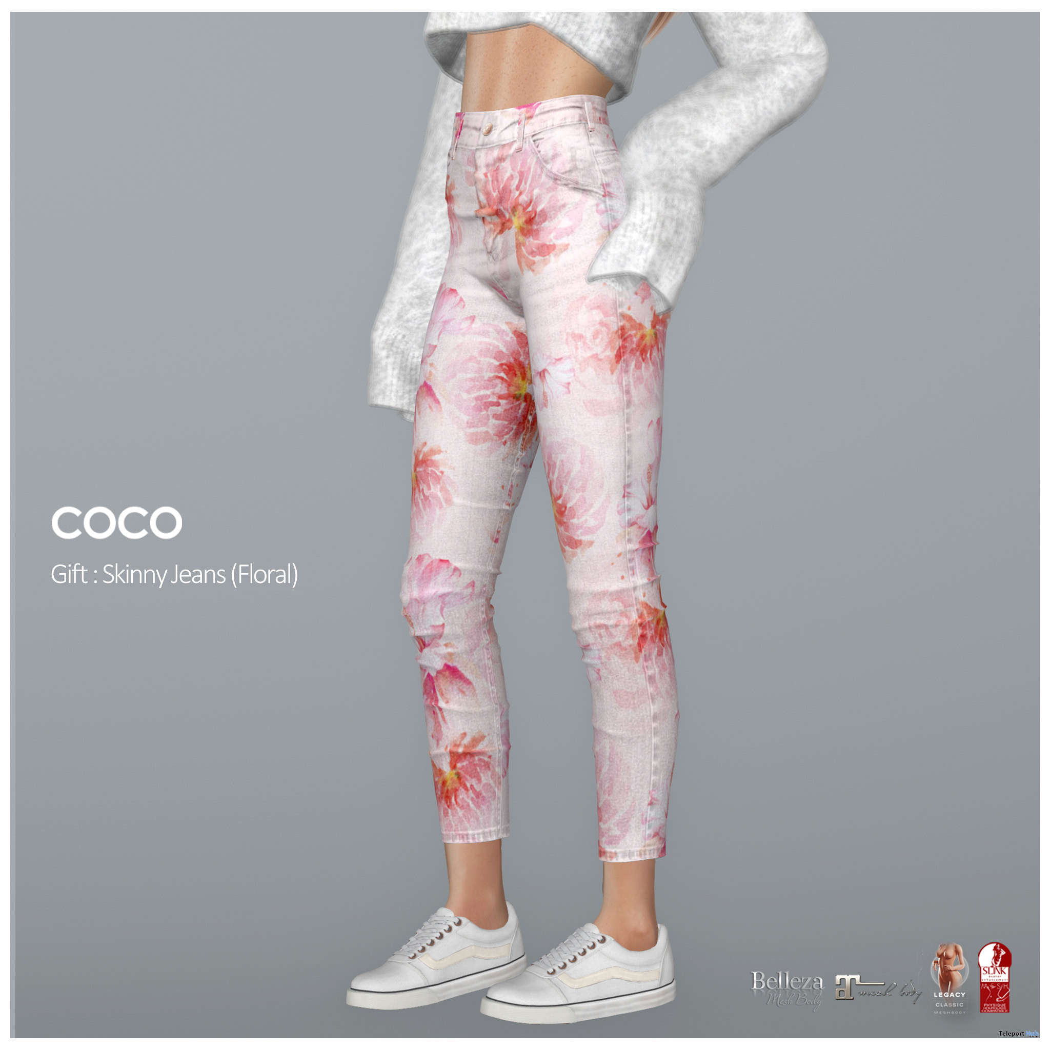 Skinny Jeans Floral September 2022 Group Gift by COCO Designs - Teleport Hub - teleporthub.com