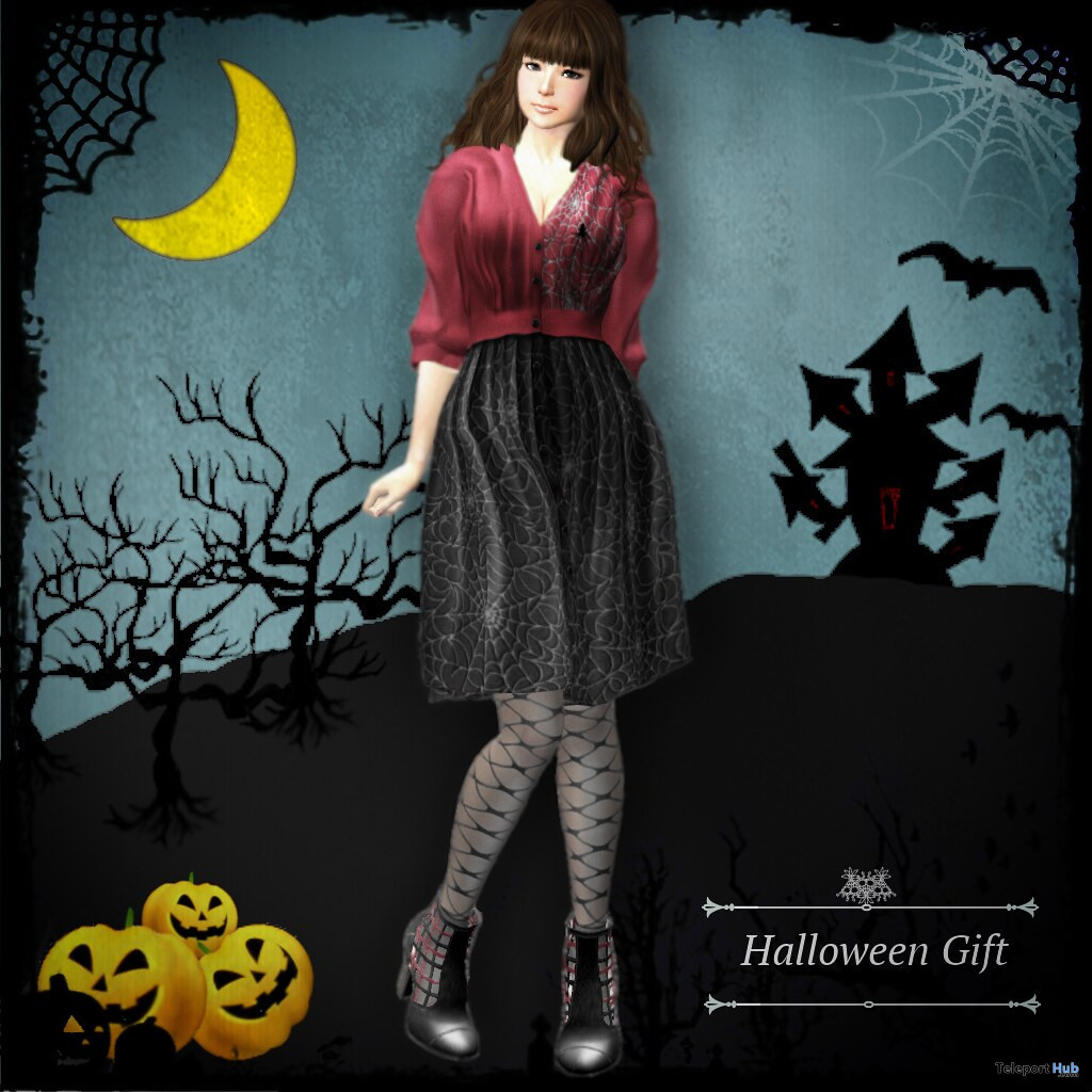 Pleated Dress Halloween 2022 Group Gift by S@BBiA - Teleport Hub - teleporthub.com