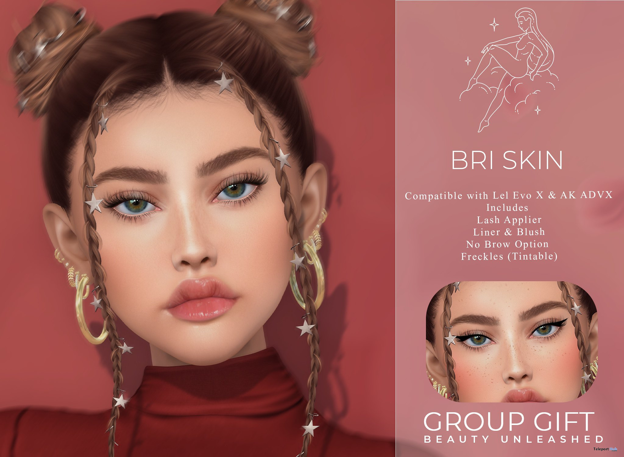 Bri Skin October 2022 Group Gift by Beauty Unleashed Skin Studio - Teleport Hub - teleporthub.com