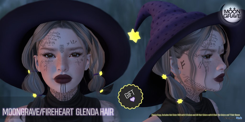 Glenda Hair October 2022 Group Gift by Fireheart x MoonGrave - Teleport Hub - teleporthub.com
