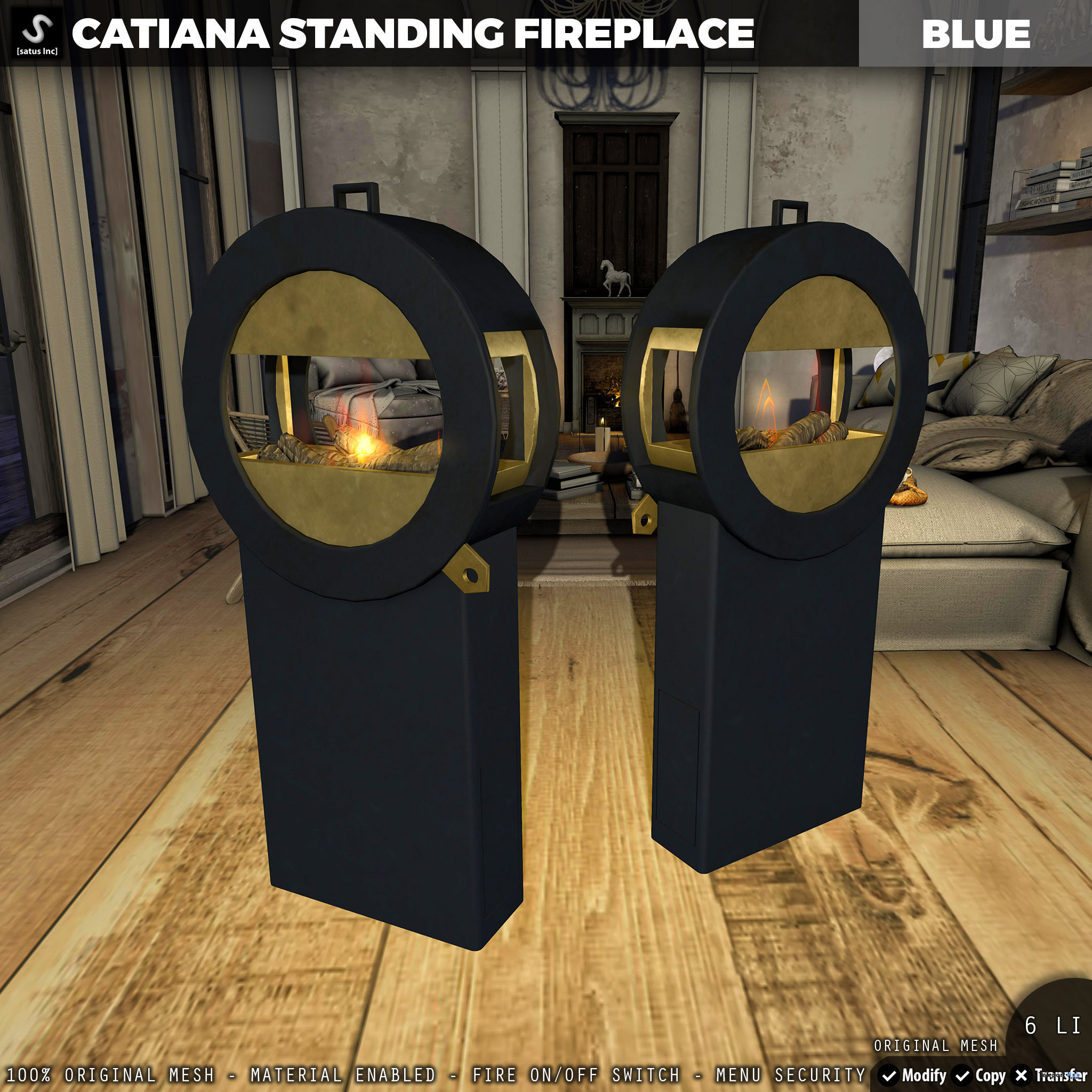 New Release: Catiana Standing Fireplace by [satus Inc] - Teleport Hub - teleporthub.com
