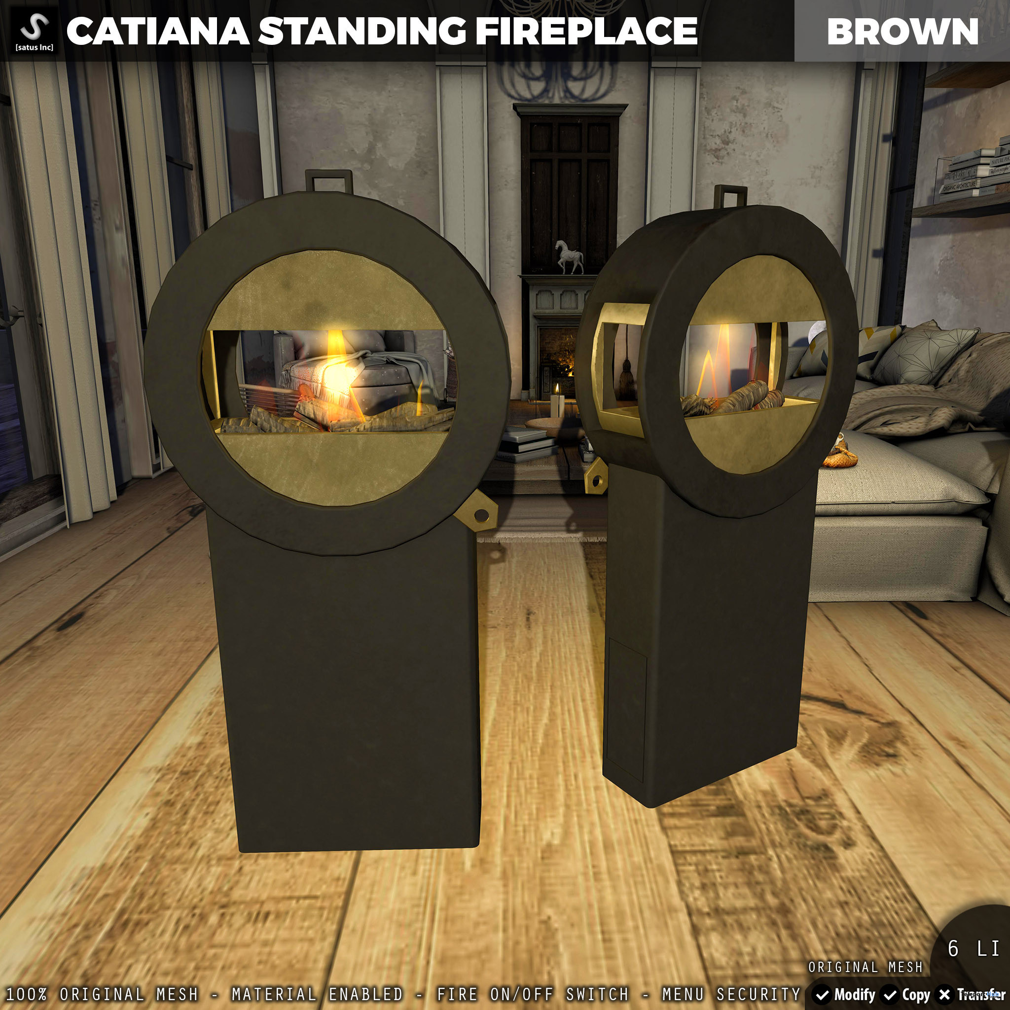 New Release: Catiana Standing Fireplace by [satus Inc] - Teleport Hub - teleporthub.com