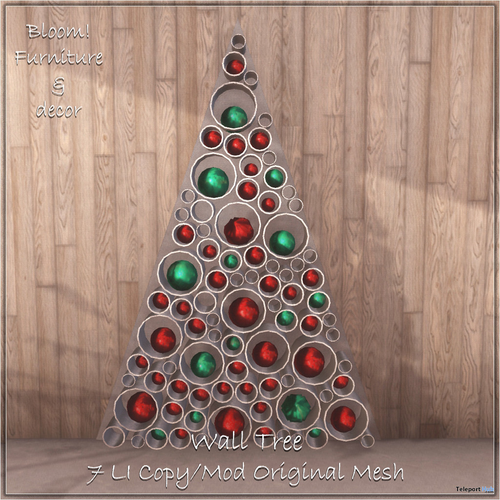 Wall Tree December 2022 Group Gift by Bloom! Furniture & Decor - Teleport Hub - teleporthub.com