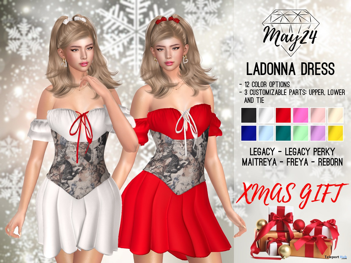 Ladonna Dress Fatpack December 2022 Group Gift by May24 - Teleport Hub - teleporthub.com