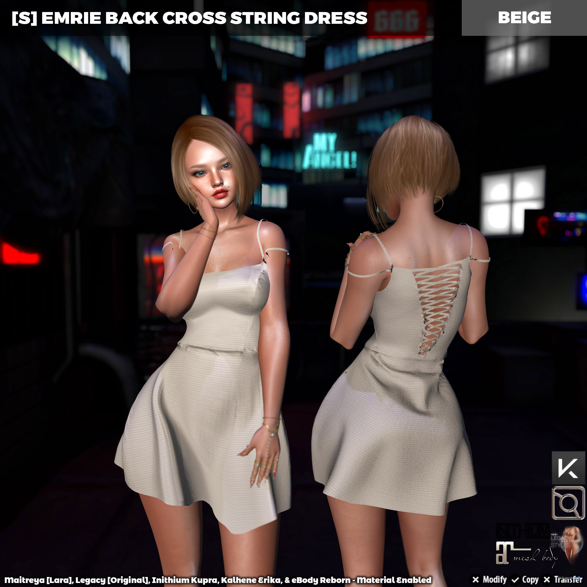 New Release: [S] Emrie Back Cross String Dress by [satus Inc] - Teleport Hub - teleporthub.com