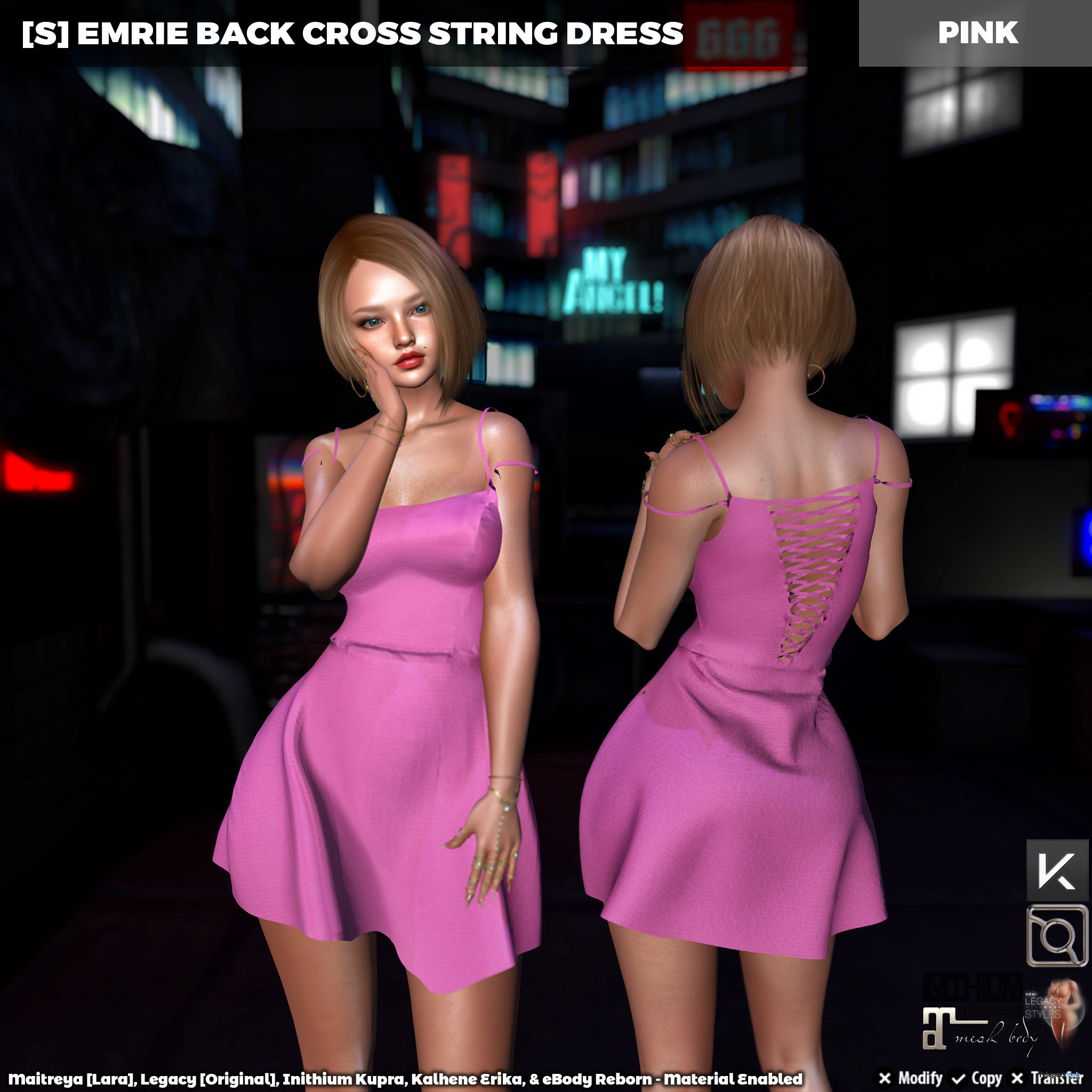 New Release: [S] Emrie Back Cross String Dress by [satus Inc] - Teleport Hub - teleporthub.com