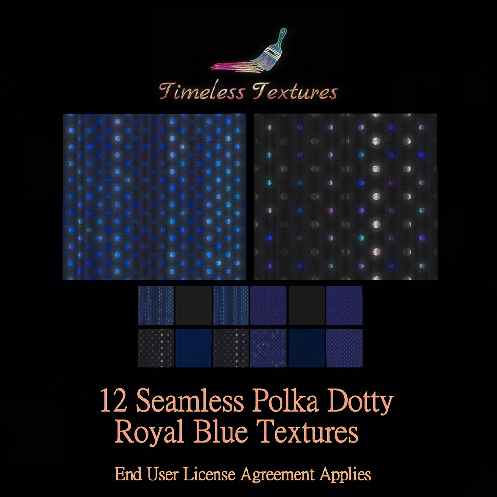 12 Seamless Polka Dotty Royal Blue November 2022 Group Gift by Timeless Textures - Teleport Hub - teleporthub.com