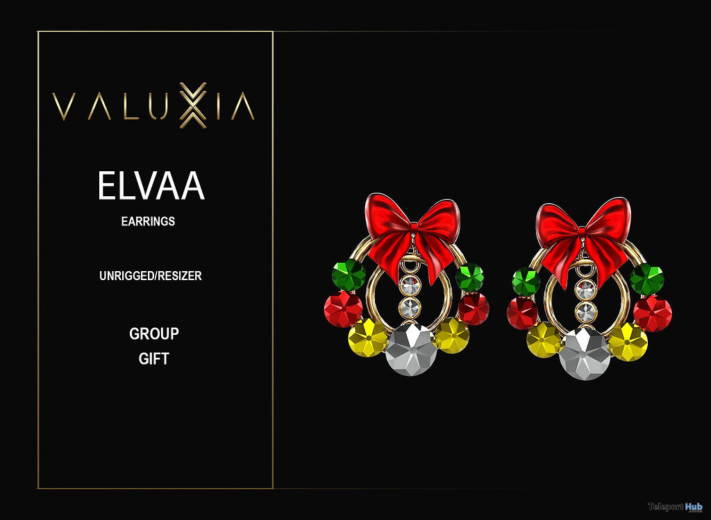 Elvaa Earrings December 2022 Group Gift by VALUXIA - Teleport Hub - teleporthub.com