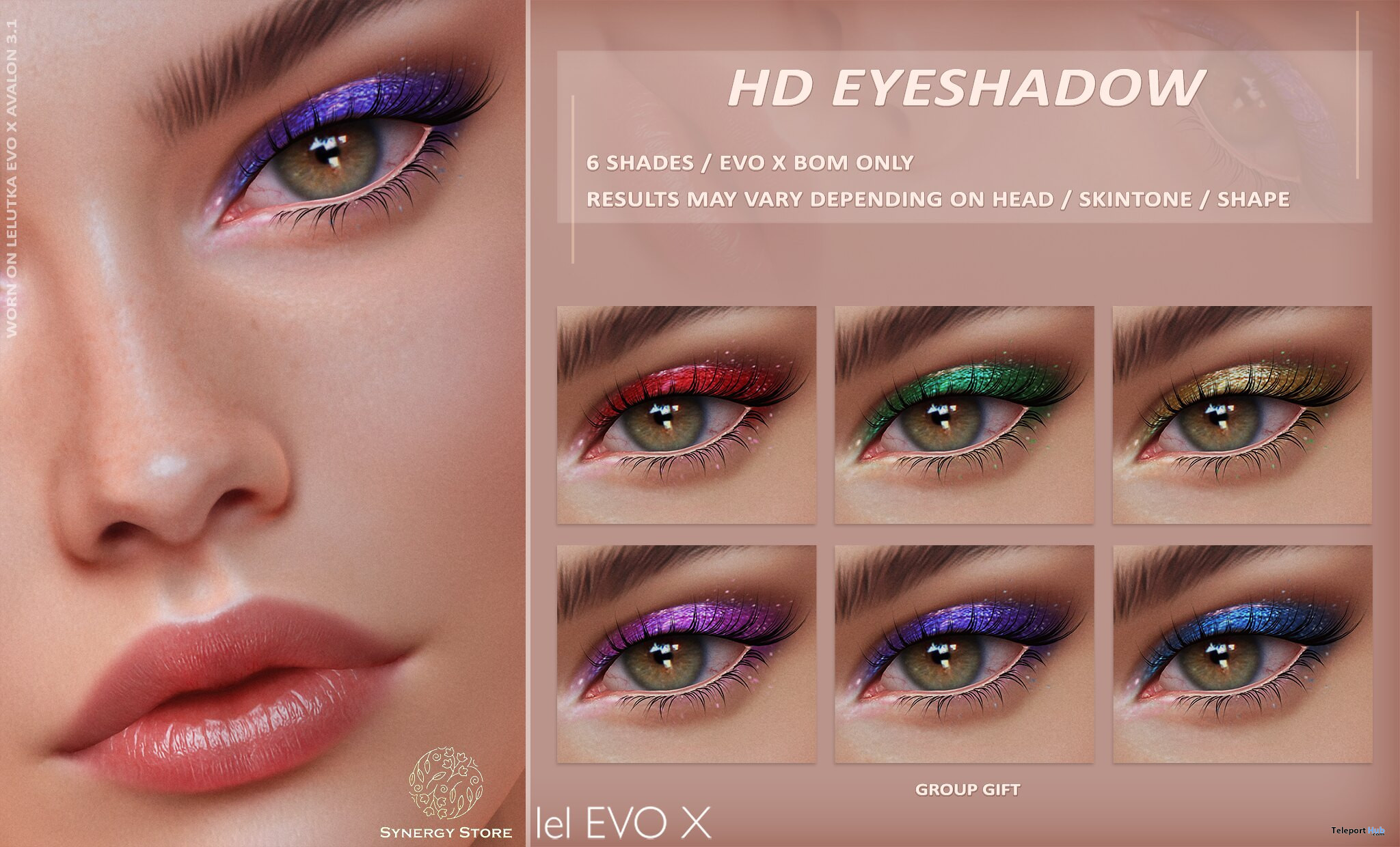 Festive HD Eyeshadows December 2022 Group Gift by Synergy Store - Teleport Hub - teleporthub.com